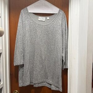 Avenue Gray Sequin Top